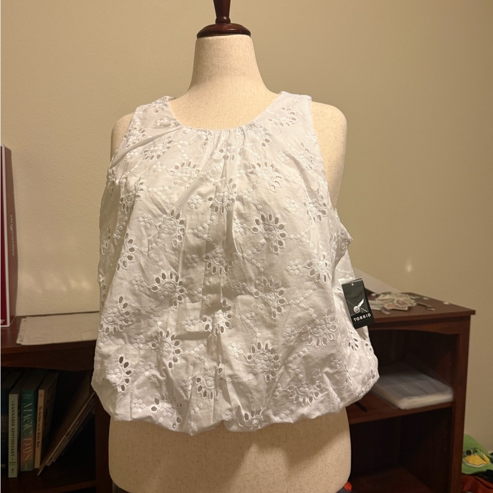 Torrid Festi White Eyelet Blouse